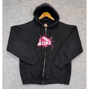 Vintage ADIO Heartagram Skateboarding Hoodie Jacket Mens Medium USA 90s RARE